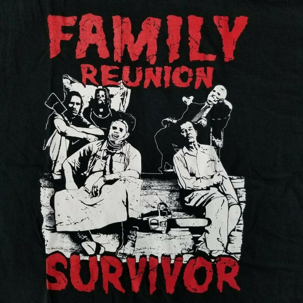 Texas Chainsaw Massacre Mens 2XL T-Shirt Family Reunion Survivor Licensed Horror